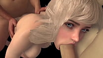 Blonde Threesome Blowjob sex