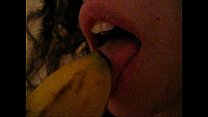 Hot Babe Sucking A Banana sex