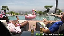 Interracial Threesome Cuckold sex