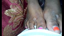 Ebony Footjob sex