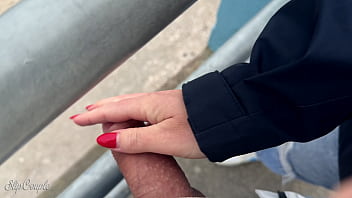 Public Handjob sex